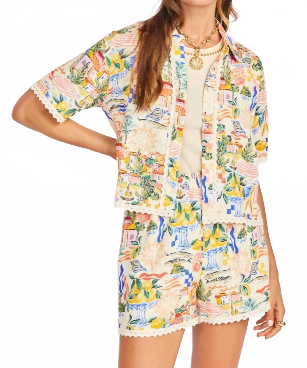 NEW SAGE THE LABEL nostalgic top in coral rose multi